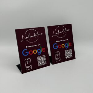 NFC Google Aufsteller mit Logo und QR Code [Theke]