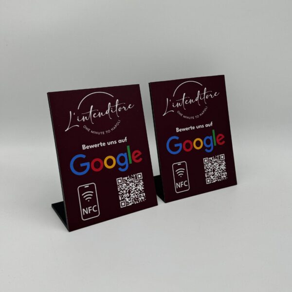 NFC Google Aufsteller mit Logo und QR Code [Theke] – Bild 2